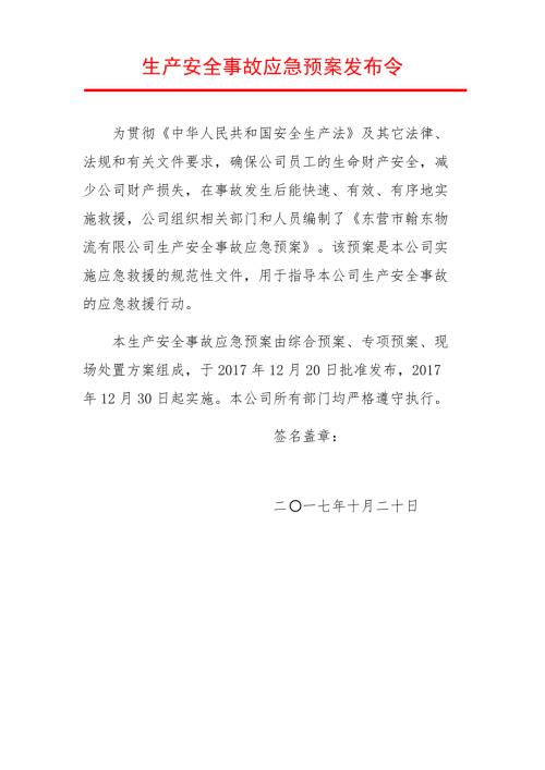 应急预案发布令.docx