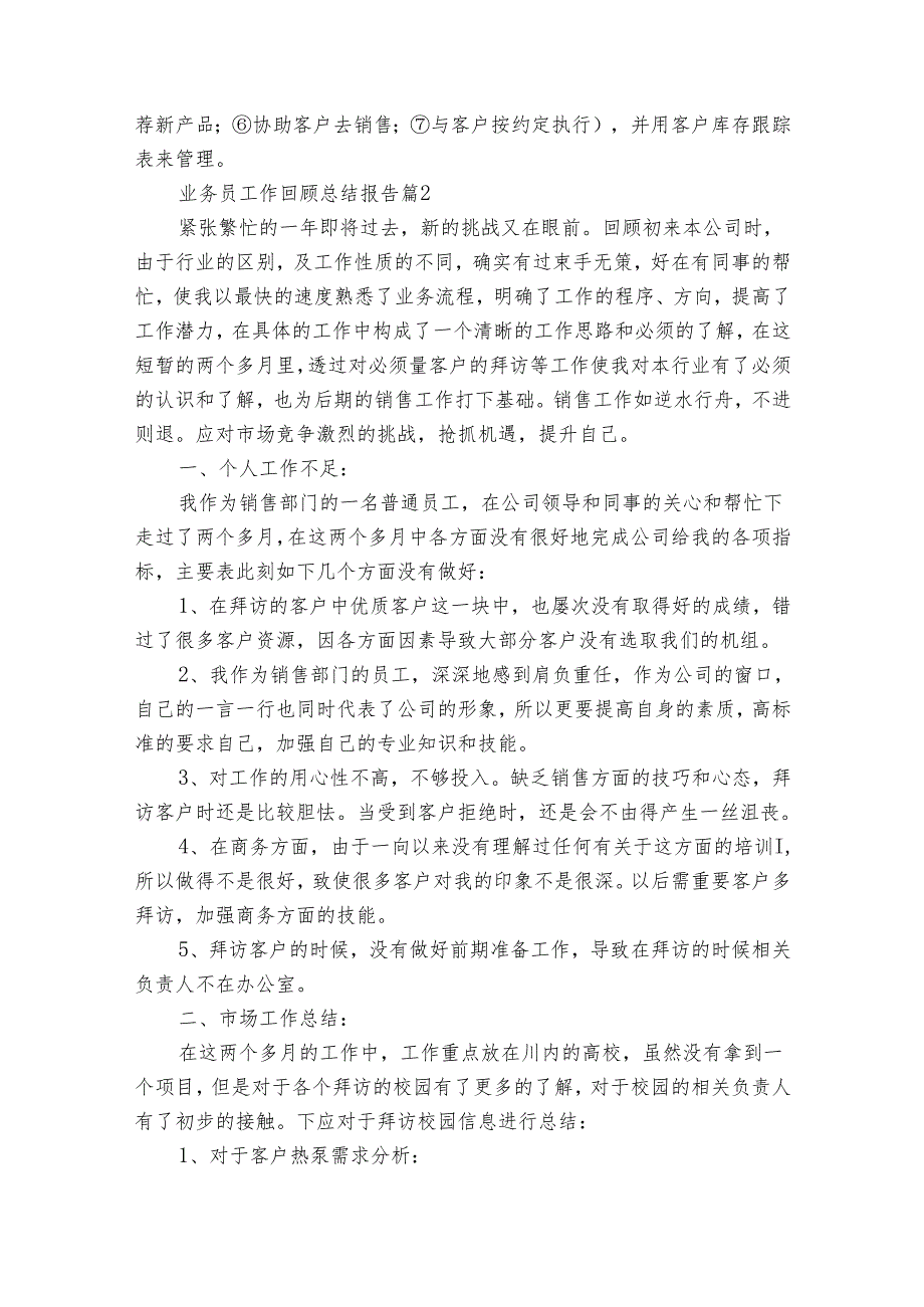 业务员工作回顾总结报告（20篇）.docx_第2页