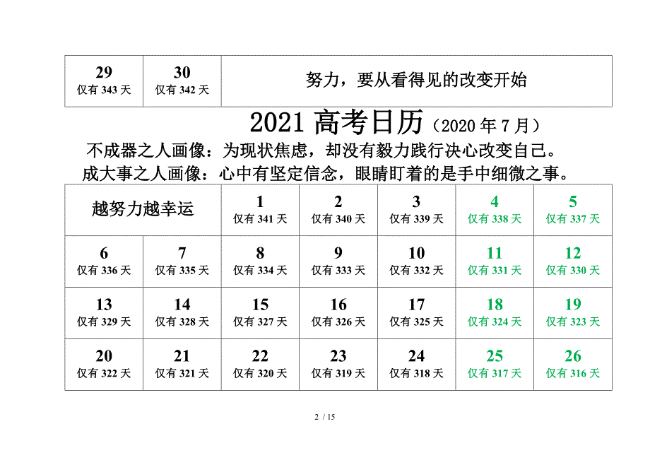 最新最全高考倒计时日历可编辑可打印.doc_第2页
