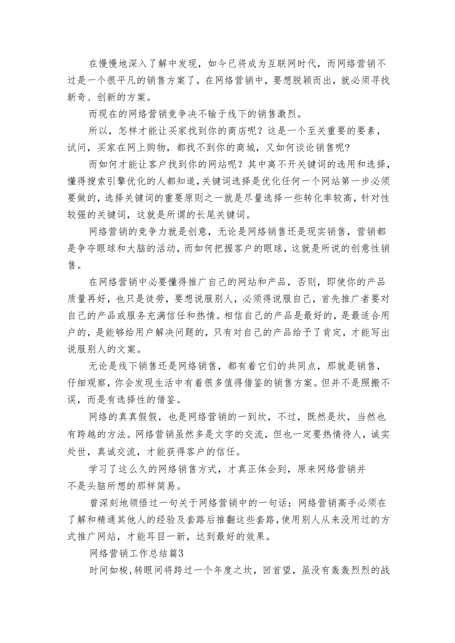 网络营销工作总结（11篇）.docx_第3页