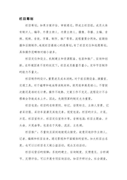 栏目制作具体预算表.doc