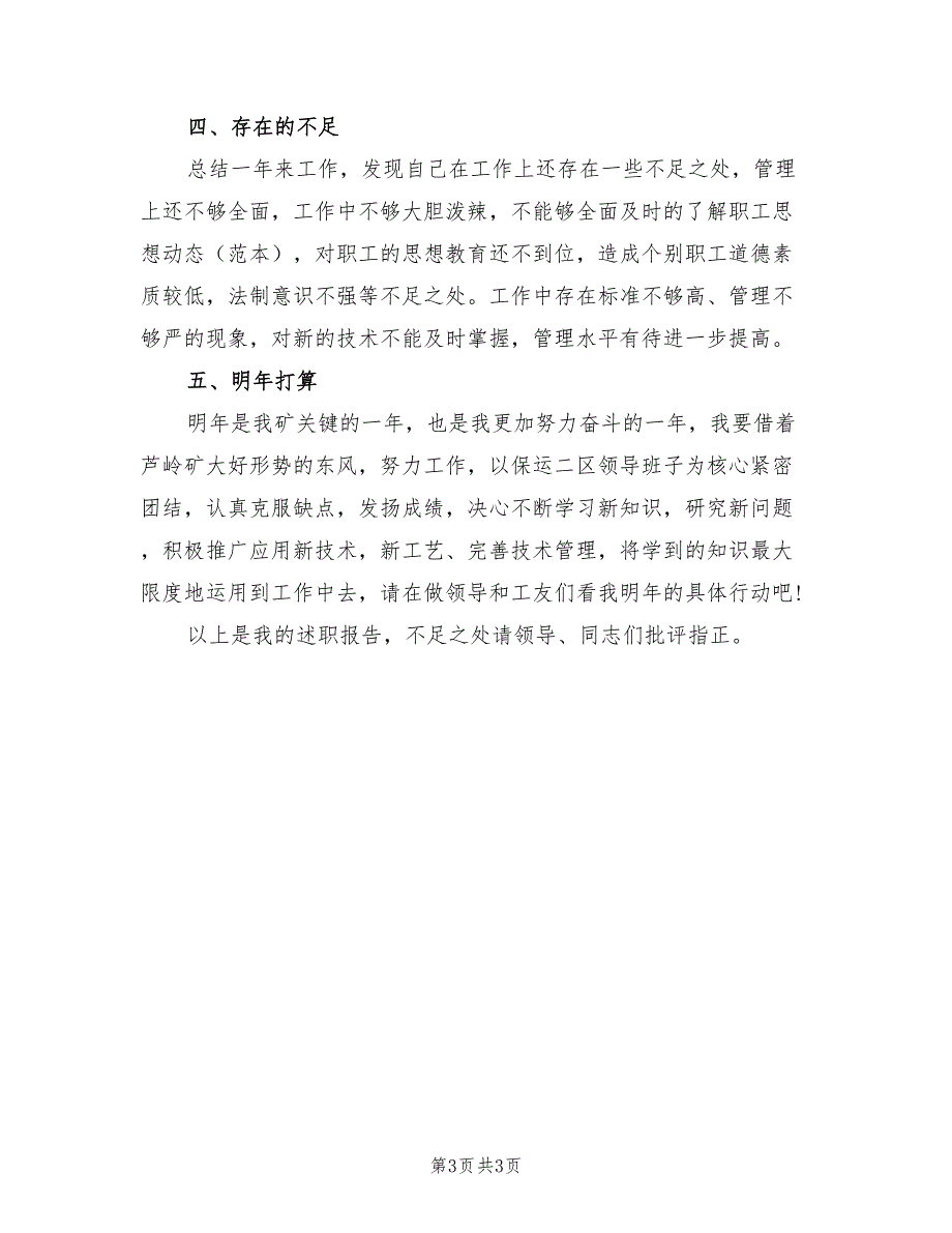 煤矿2021年个人述职述廉报告.doc_第3页