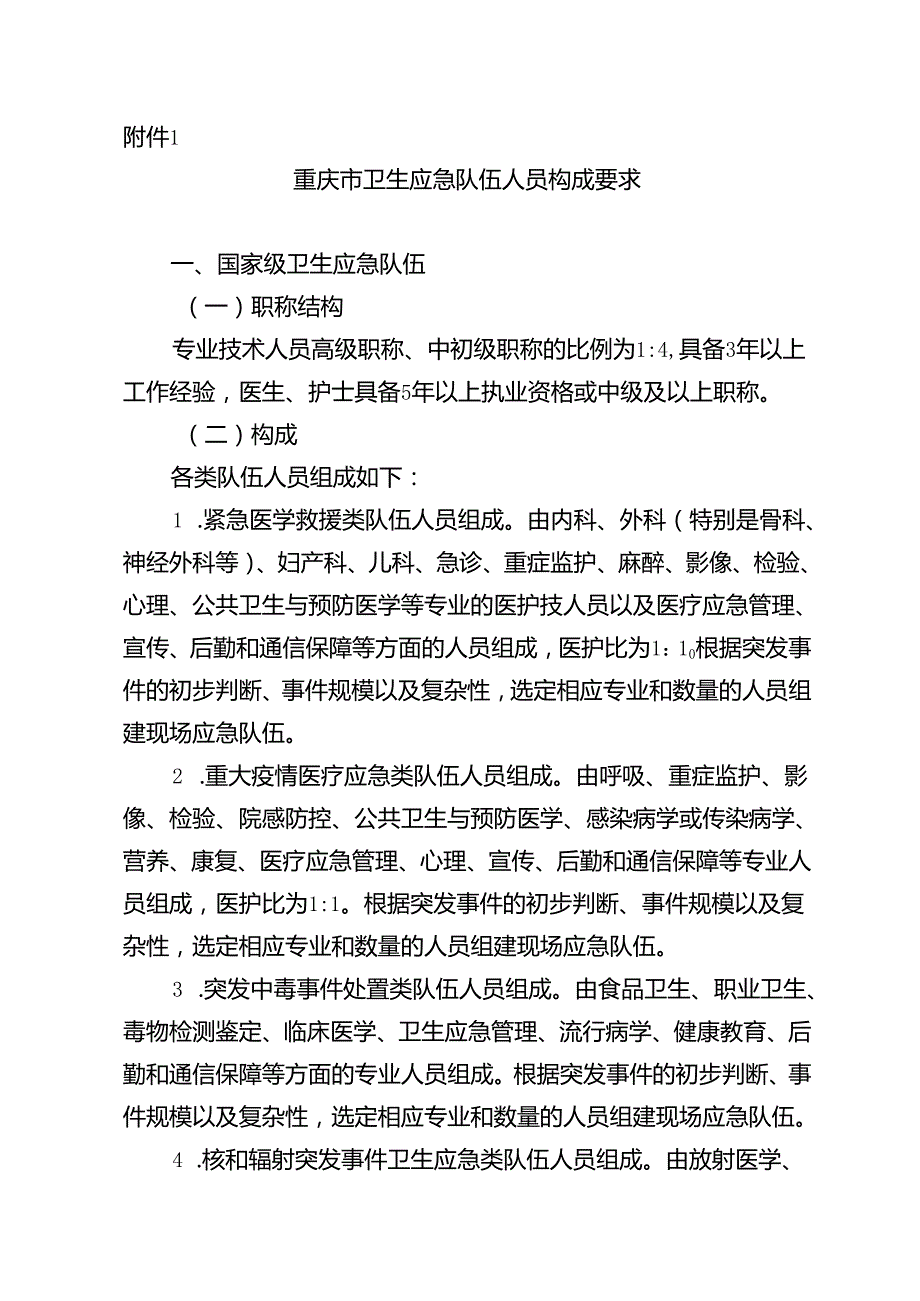 重庆市卫生应急队伍人员构成要求、队员推荐表、誓言模板.docx_第1页