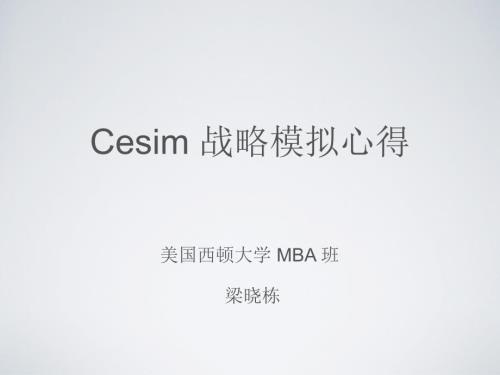战略模拟软件CESIM全攻略ppt课件.ppt