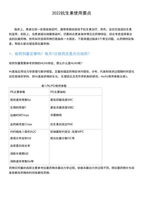 抗生素使用要点2022.docx