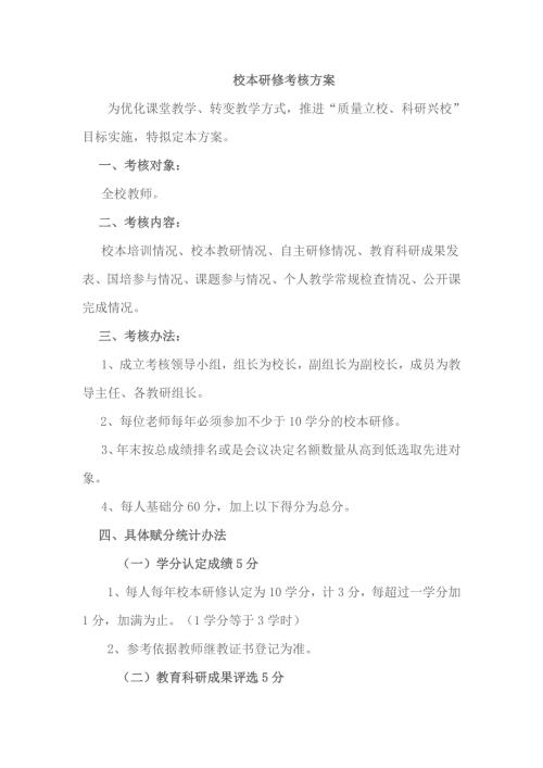 校本研修考核方案.doc
