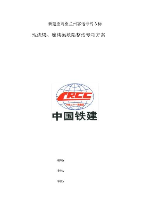 现浇梁连续梁缺陷整治方案.docx