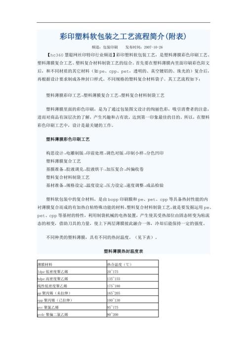 彩印塑料软包装之工艺流程简介.doc