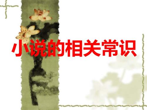 小说的基本常识课件.ppt