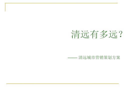 清远城市市场定位营销方案.ppt