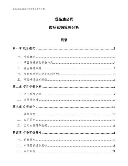 成品油公司市场营销策略分析参考.docx