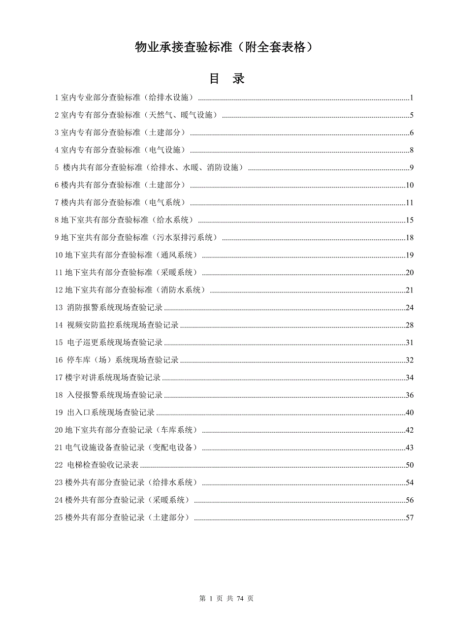 物业承接查验标准附全套表格DOC65页.docx_第1页