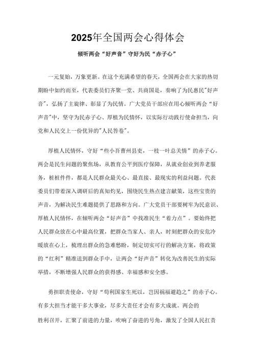 2025年学习全国两会发言稿合集资料(1).docx