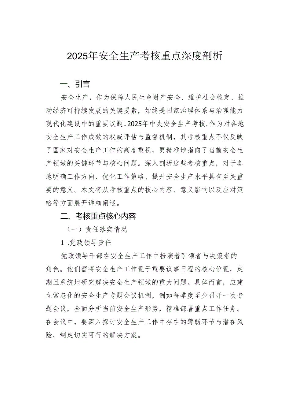 2025年安全生产考核重点深度剖析.docx_第1页