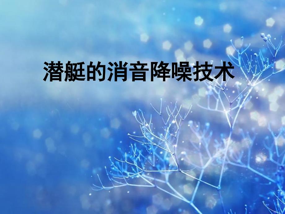 潜艇的消音降噪技术.ppt_第1页