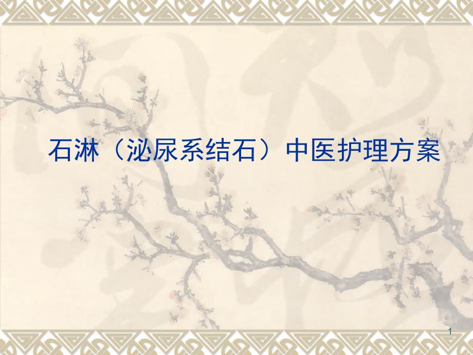 推荐精选石淋泌尿系结石中医护理方案.ppt_第1页