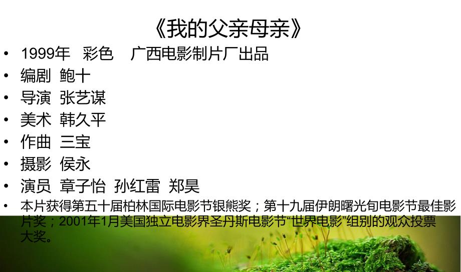 影片我的父亲母亲赏析.ppt_第2页