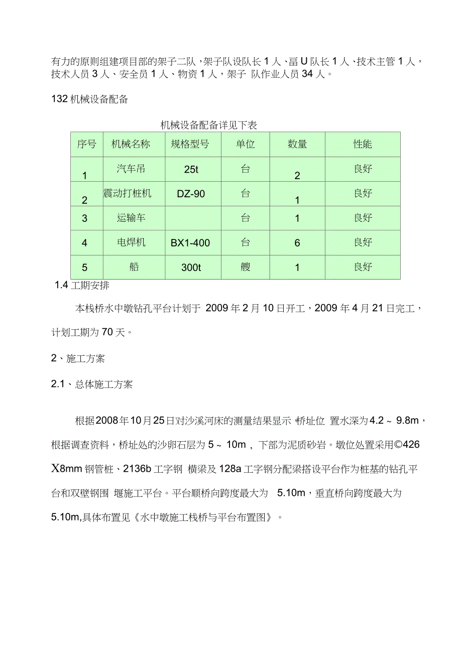 水中钻孔平台施工方案完整版.doc_第2页