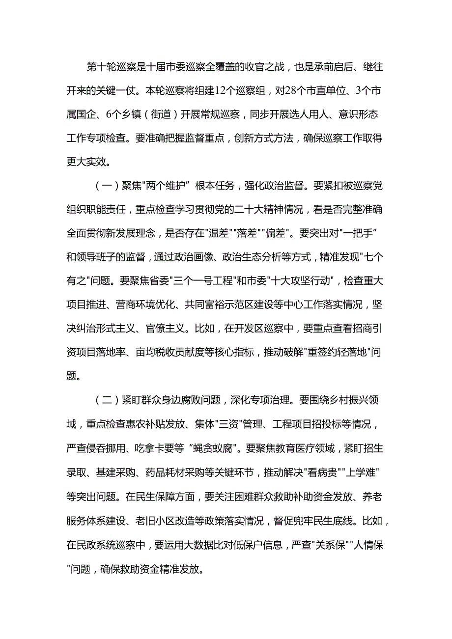 市委书记在全市巡察工作会议暨十市委第十轮巡察工作动员部署会议上的讲话.docx_第3页