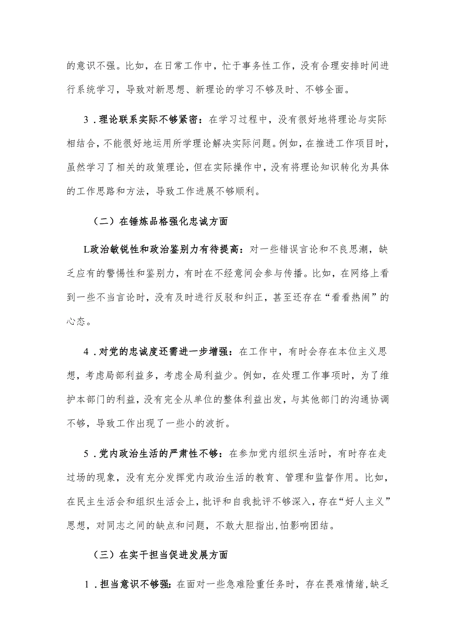 2025作风建设主题教育民主生活会个人对照检查材料与讲话提纲2篇.docx_第2页