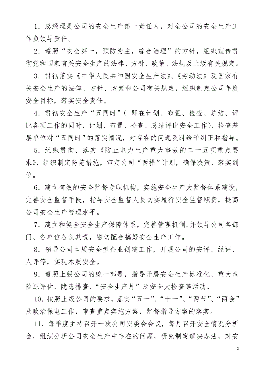 某新能源有限公司安全生产责任制汇编.doc_第2页