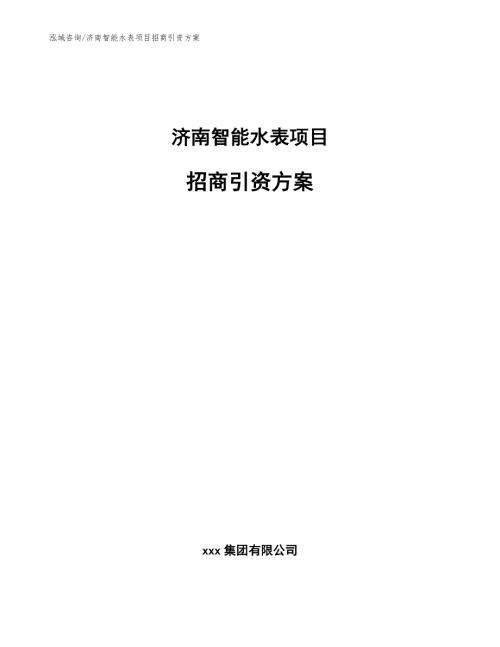 济南智能水表项目招商引资方案参考范文.docx