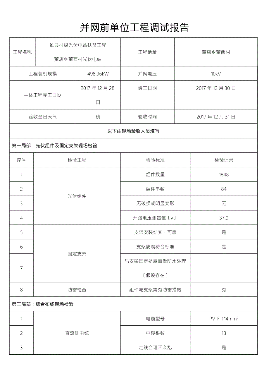 并网前单位工程调试报告.doc_第1页
