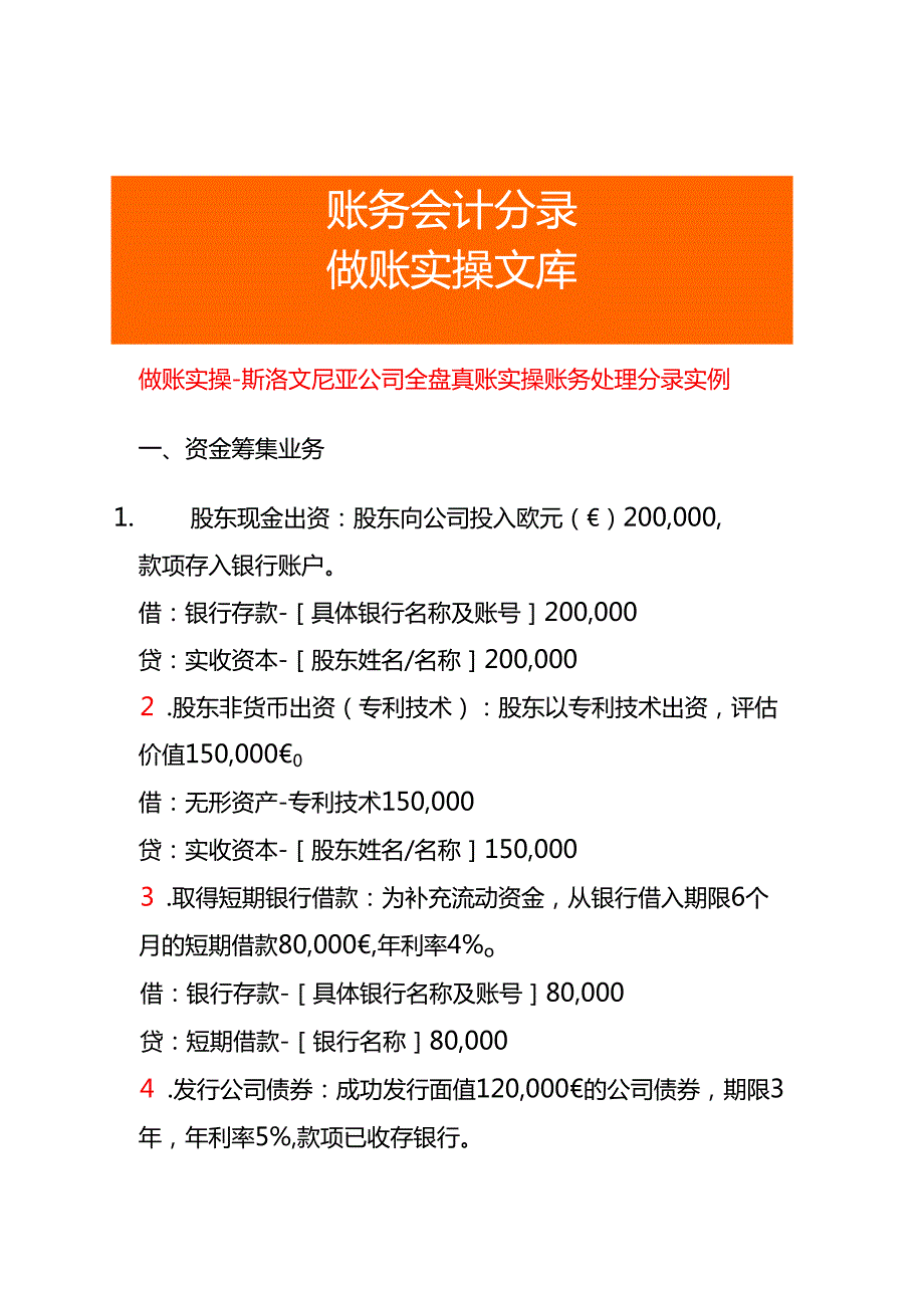 做账实操斯洛文尼亚公司全盘账务处理分录实例.docx_第1页