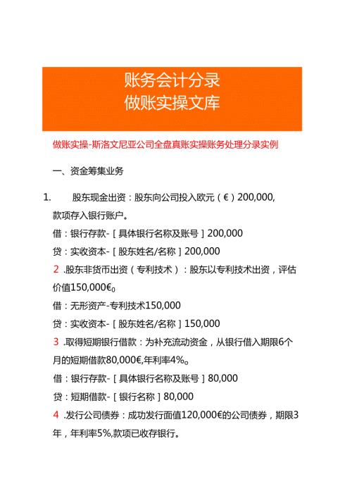 做账实操斯洛文尼亚公司全盘账务处理分录实例.docx