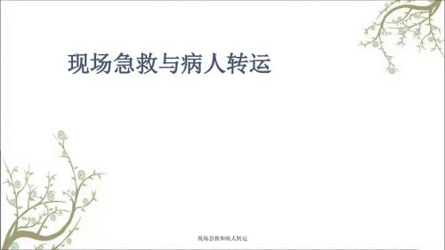 现场急救和病人转运.ppt