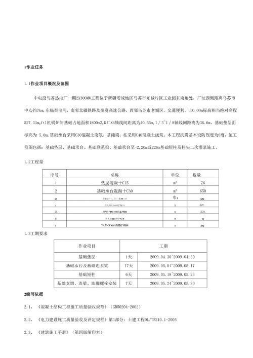 热电厂一期2×300MW工程主厂房基础施工锅炉间基础分册.docx