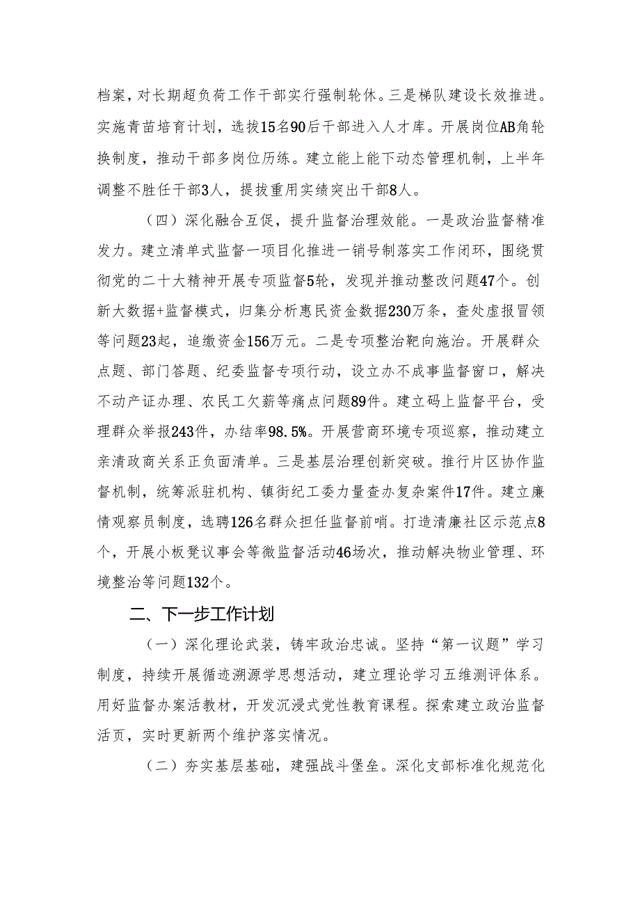 区纪委监委2025年上半年党建工作总结和下半年党建工作思路.docx_第3页