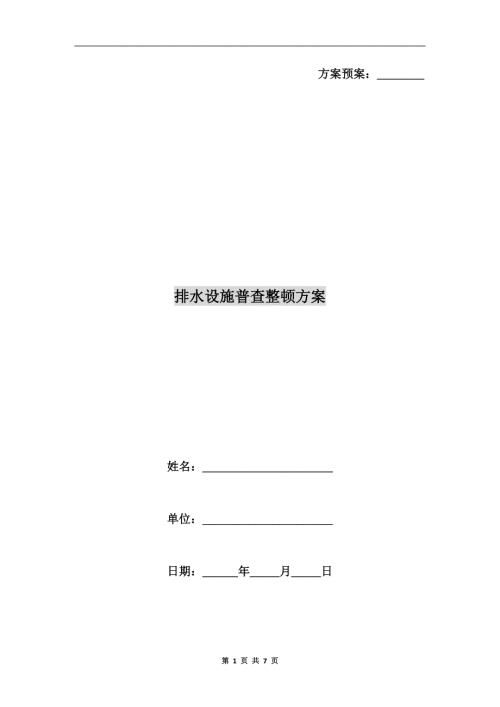 排水设施普查整顿方案.doc