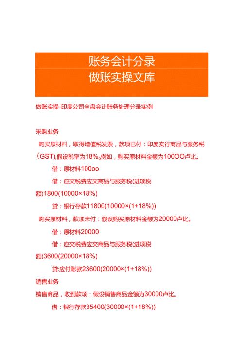 做账实操印度公司全盘会计账务处理分录实例.docx