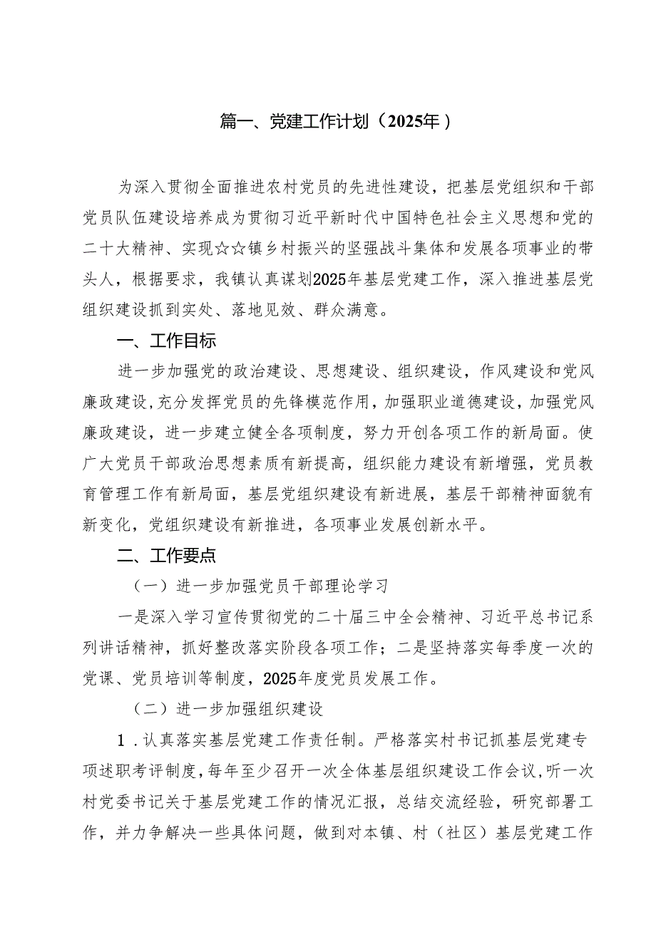 党建工作计划（2025年）十篇（精选）.docx_第2页