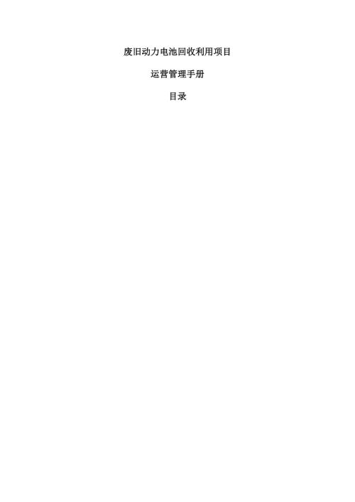 废旧动力电池回收利用项目运营管理手册.docx