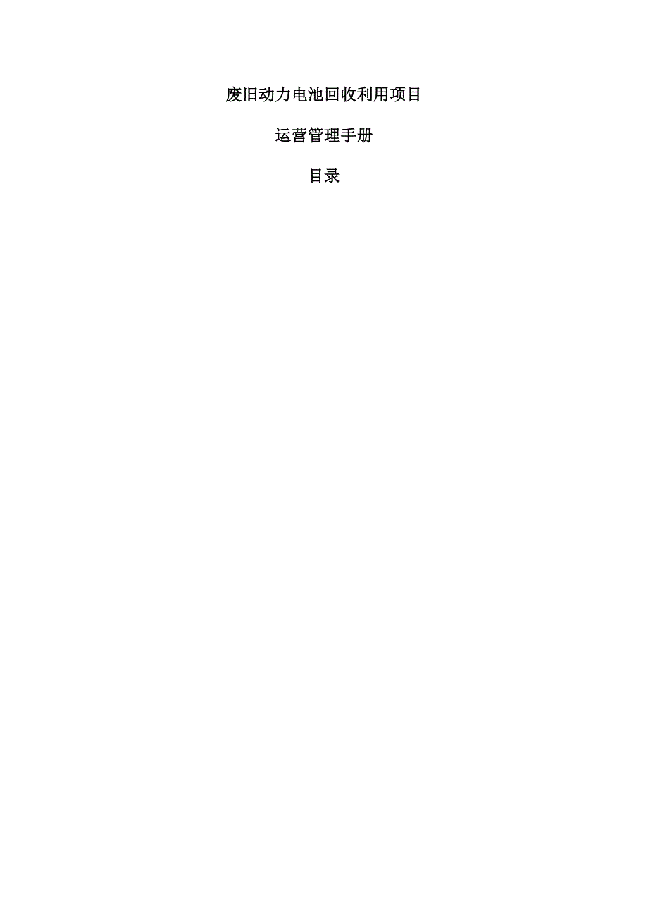 废旧动力电池回收利用项目运营管理手册.docx_第1页