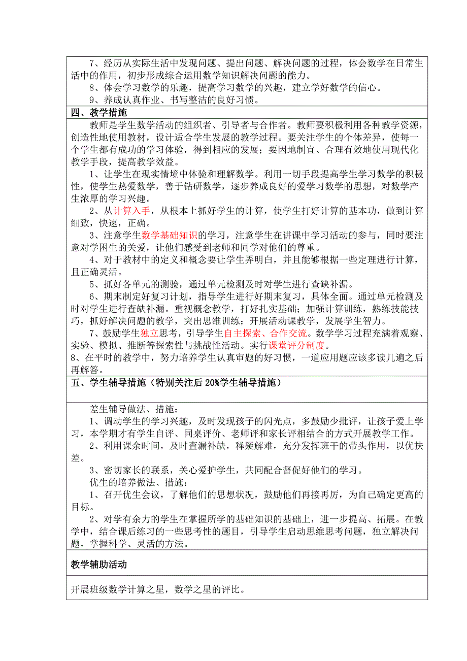最新人教版四年级下册数学教学计划.doc_第2页