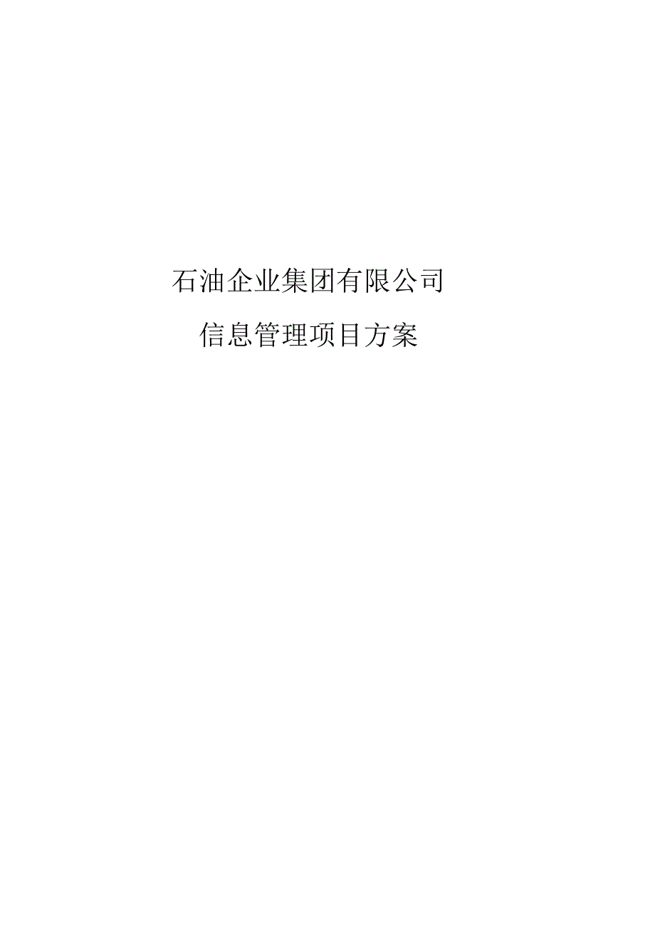 石企有限公司信息管理项目方案.docx_第1页