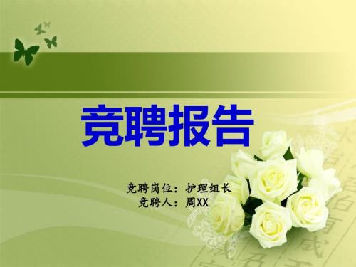 护理责任组长竞聘报告ppt课件.ppt