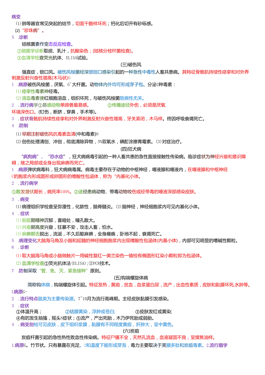 执业兽医资格考试：兽医传染病和综合四色笔记.docx_第3页