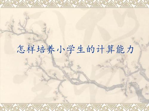 怎样培养小学生的计算能力ppt课件.ppt