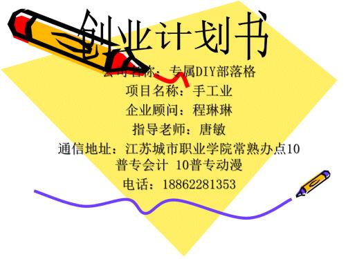 手工业项目创业计划书ppt49页.ppt