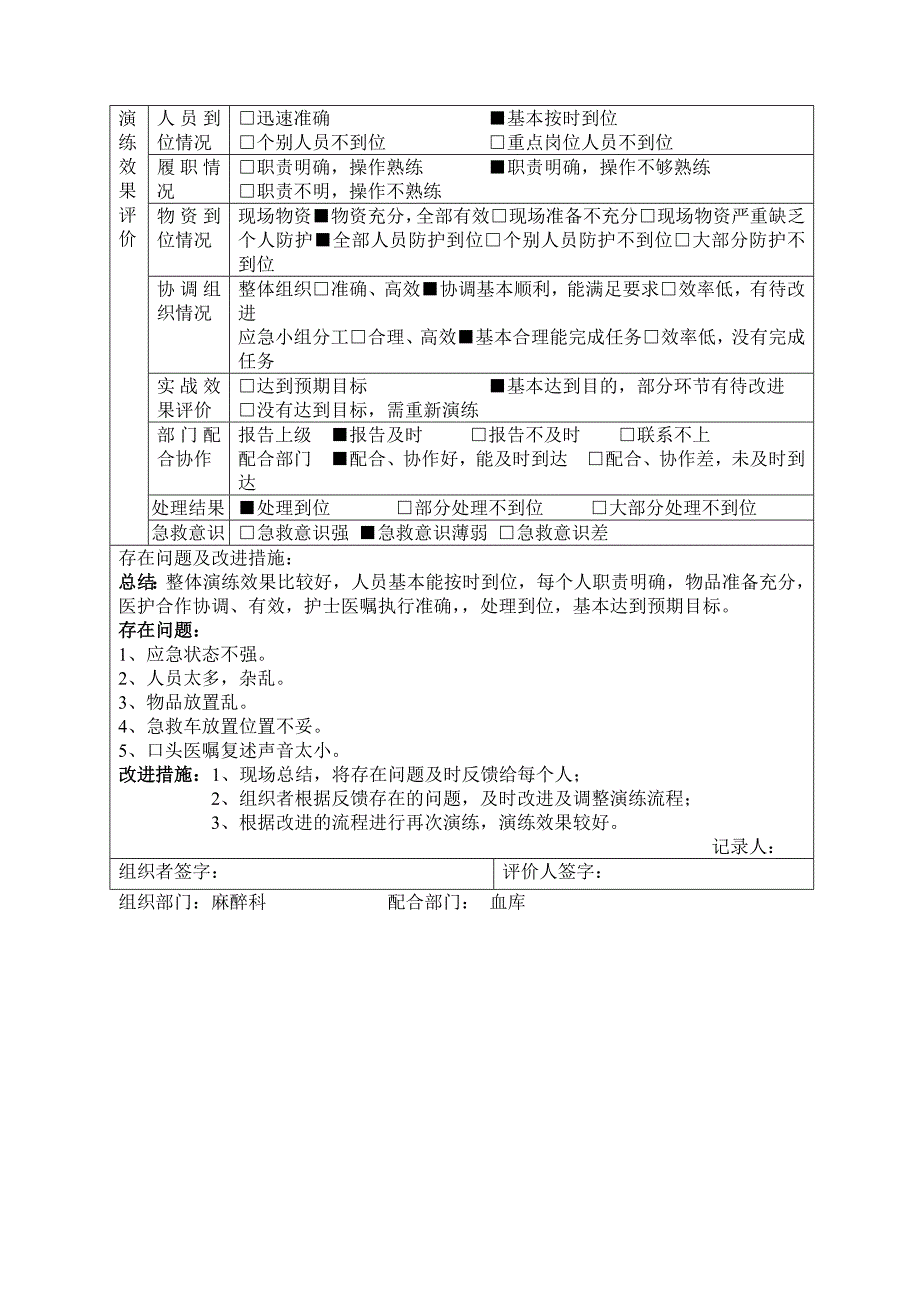 术中大出血应急预案演练记录.docx_第2页