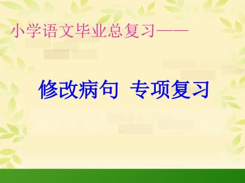 小学语文总复习修改病句专项复习ppt课件.ppt