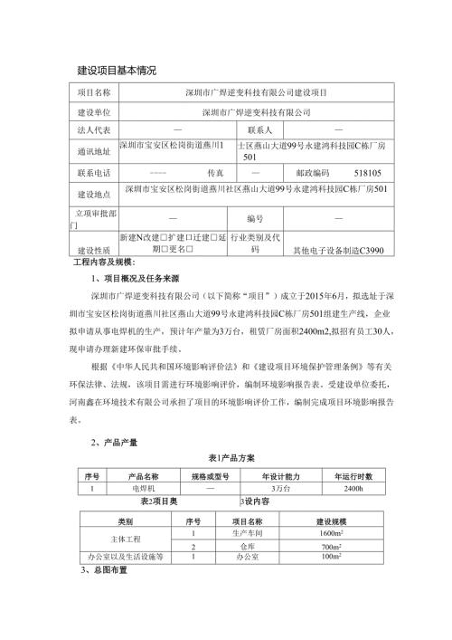 逆变科技有限公司新建项目建设项目环境影响报告表.docx