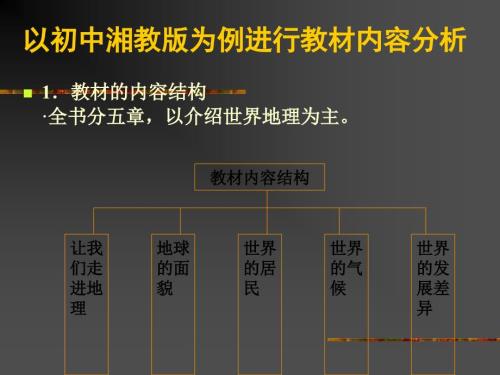 湘教版七年级地理上册教材分析课件.ppt