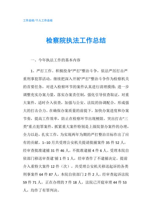 检察院执法工作总结.doc