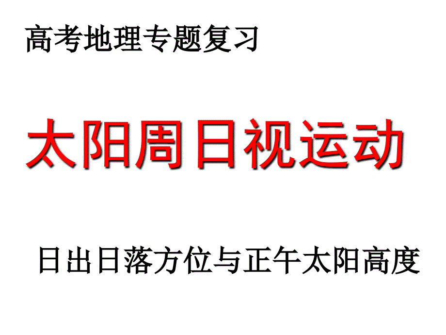日出日落方位与正午太阳.ppt_第1页