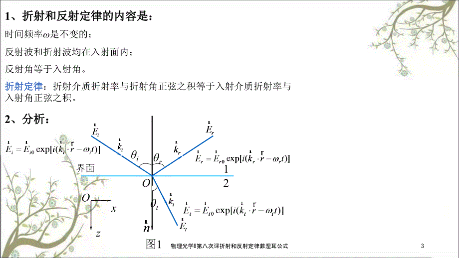物理光学8第八次课折射和反射定律菲涅耳公式.ppt_第3页